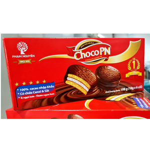 Vente en gros OEM Classique Guimauve enrobée de chocolat doux et sucré avec garniture au chocolat CHOCO PN Vietnam 108g Sac en vrac 6 pièces Direct - Product Image 3