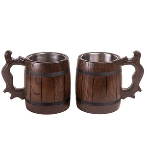 New Hot Selling 100% Leak Proof Beer Mug with Wooden Handle Handmade Tankard for Home Hotel Restaurant for Logo <b>Pattern</b> Hiking - Product Image 1