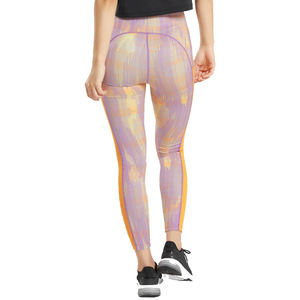Leggings de yoga taille haute jaune lavande pour femme en Spandex/Nylon, élastiques, respirants, séchage rapide, légers, longueur intégrale, grandes tailles - Product Image 3