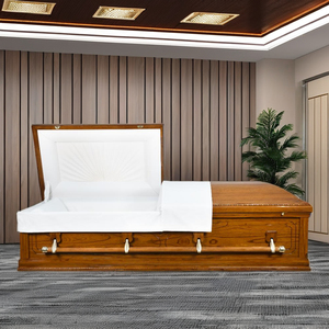 Franklin ataúdes de madera dura de Estilo Norteamericano de alta calidad nuevas urnas funerarias de madera fabricante mayorista internacional - Product Image 1