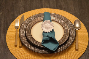 Flower Shape Resin Napkin <b>Ring</b> Classic Table Decoration Wedding Napkin <b>Rings</b> - Product Image 3