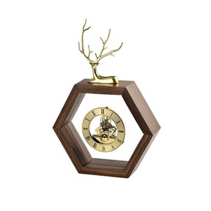 Traditional Walnut Wood <b>Wall</b> and <b>Desk</b> Clocks with Brass Hardware | OEM Custom Wholesale by Aqudus Saleem India - Product Image 3