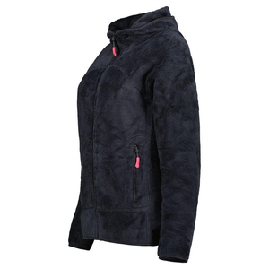 Custom Women's <b>Quilted</b> Breathable Polar Fleece Jacket with Stand Collar Full Zip up Detachable Hat for Outdoor Winter Use - Product Image 3
