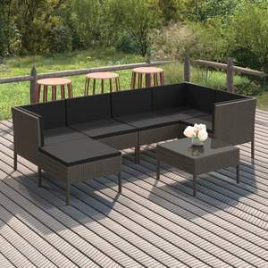 Conjunto de Muebles de Jardín en Ratán Sintético Gris y Acero con Recubrimiento en Polvo, Producto de Poliéster Resistente para Uso en Exteriores - Product Image 1