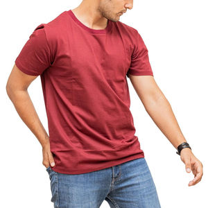 Camisetas con Logotipo Personalizado, Camiseta de Cuello Alto Acanalado de Manga Corta, Camiseta Lisa de Algodón 100% de 230 g para Hombre - Product Image 2
