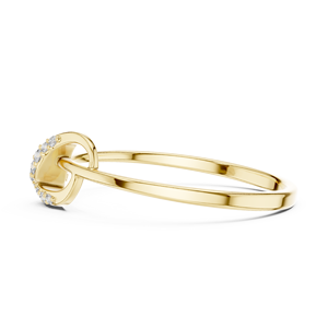 Anillo de oro macizo de 14k para mujer con diamante de corte redondo minimalista de hoja natural, ideal para regalo, compromiso, aniversario, boda. - Product Image 2