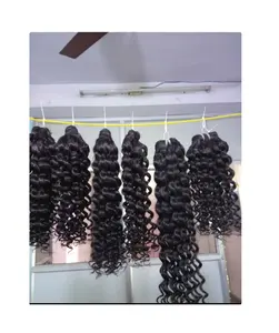 Cheveux bruts de donneur unique à cuticule alignée Extensions de cheveux et de cheveux humains indiens très épais et sains au prix d'usine en gros