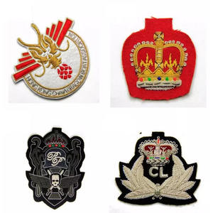 Wholesale Top Quality Best Design Custom Hand Made Embroidery Bullion Wire Badges High Quality Badges - Product Image 4