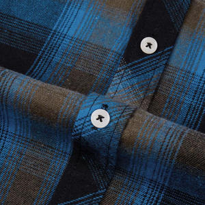 Chemises en flanelle à carreaux pour hommes, élégantes et décontractées, chemises de bureau formelles, chemises boutonnées en flanelle surdimensionnées pour hommes, en coton, personnalisables, vente en gros - Product Image 5