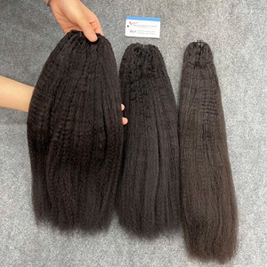 Extensions de cheveux naturels noirs, ultra-denses, à pointes épaisses, lisses et bouclées, pour coiffure, Super Double Drawn, prêtes à être expédiées - Product Image 1