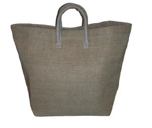 Wholesale Eco-friendly Jute Shopping Bag OEM Large Beach Bag Heavy Duty <b>Thick</b> Quality With Padded <b>Rope</b> Handle Natural Colour - Product Image 1