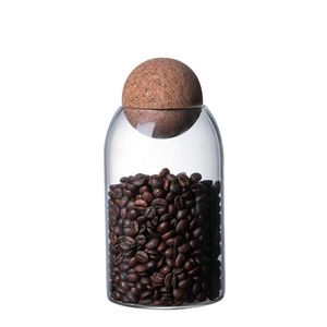 Set di vasetti minimalisti sigillati in sughero 1 Set di vasetti per tè e caffè in vetro per cibo secco e caramelle per contenitore per barattolo di palline - Product Image 4