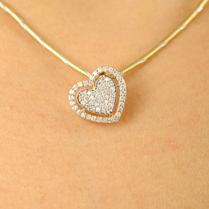 18K <b>Solid</b> Yellow <b>Gold</b> Heart Diamond <b>Pendant</b> VS1 Clarity IGI Certified - Product Image 1