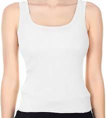 Premium Quality Everyday Wear For Women Cotton Tank <b>Top</b> White - Product Image 3