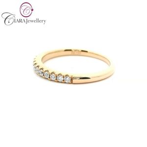 แหวนแต่งงาน18K สีโรสโกลด์แบบเรียบคลาสสิกม้วนเดี่ยวทำจากเพชรธรรมชาติคุณภาพสูงสำหรับงานครบรอบและงานเลี้ยง - Product Image 2