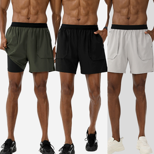 Pantalones Cortos Deportivos para Hombre, Pantalones Cortos para Correr con Bolsillos con Forro, Presilla para Toalla, Secado Rápido, Ligeros, Transpirables, para Entrenamiento - Product Image 1