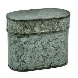 Caja Decopr para el hogar de alta calidad de estaño galvanizado recipiente de vela de forma personalizada con tapa acabado antiguo - Product Image 1