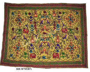 Dupion Silk <b>Table</b> Cover Handcrafted Luxury Indian <b>Table</b> Linen for Dining <b>Table</b> Coffee Living Room - Product Image 4