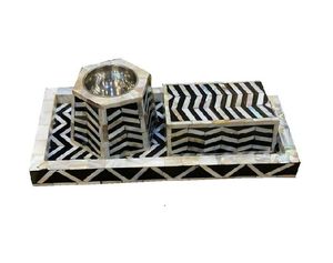 ชุดเตาเผาเครื่องหอมแบบฝังมุกเรซิ่นคุณภาพสูง ทำมือ เป็นมิตรกับสิ่งแวดล้อม ดีไซน์ทันสมัย หรูหรา สำหรับรอมฎอนและอีด - Product Image 1