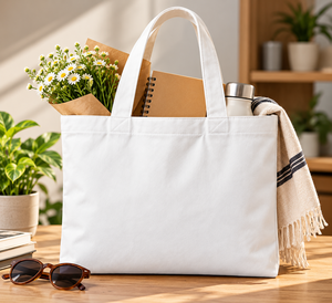 AMANI Large Eco-Friendly <b>Canvas</b> Tote Bag with Shoulder Handle for Supermarket <b>Beach</b> Daily Use - Product Image 3
