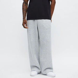 Pantalon de survêtement gris pour homme, coupe large, taille élastique, en coton, décontracté, pour l'automne - Product Image 5