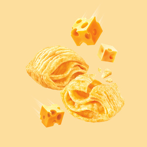 SAMAH Chips de maïs Quattro au fromage, saveur riche de fromage, texture croustillante à quatre couches, collation savoureuse à base de maïs, poudre de fromage, arôme noisette - Product Image 4