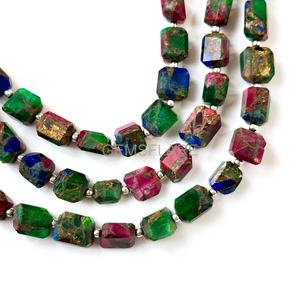 Multi Color Mohave Turquoise Faceted Nugget Beads 5x7-6x8MM Copper Turquoise Tumble Shape Loose Gemstone Beads Jewelry Making - Product Image 4