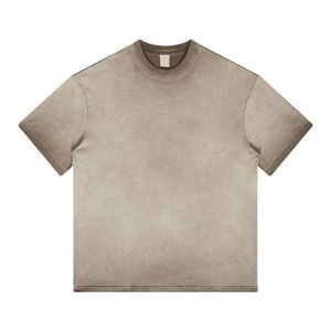 Camiseta de Hombre Extra Grande con Lavado Ácido Personalizada, 100% Algodón, de Alta Calidad, con Logotipo Personalizado, Cuello Redondo, Estilo Vintage - Product Image 1