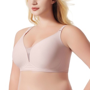 Sujetador sin aros para mujer, copa 3/4, tirantes ajustables, espalda en Y, cierre de tres corchetes, transpirable, de elastano/nailon, color liso, todo tipo - Product Image 1