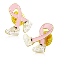 Épinglette personnalisée en métal émaillé souple, ruban rose du cancer, unique, minimaliste, durable, abordable, directement de l'usine