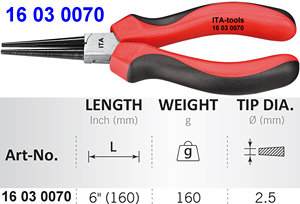 CR-MO steel forged 160mmL <b>Long</b> Round <b>Nose</b> Pliers - Product Image 4