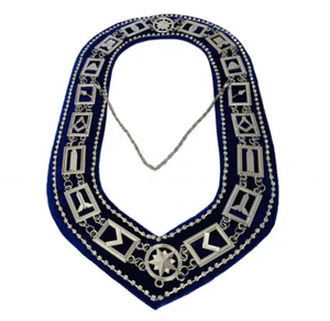 Wholesale Custom Masonic LOCOP <b>Chain</b> Collar Sequins Gold Metal Sew-On Badge Magnetic Feature Plating Technique Mason Collar - Product Image 2