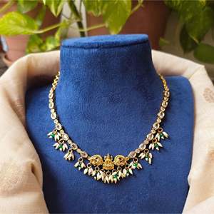 Kemp White Stone <b>Necklace</b> <b>Set</b> with Rice <b>Pearls</b> - Product Image 2