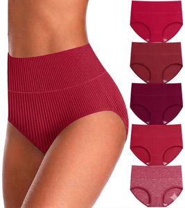 Ropa Interior Femenina Signature Fit, Bragas de Corte Alto, Tejido Ligero, Transpirable, Elástico, Sólido, Ecológico, Moderno, para Uso Diario - Product Image 1