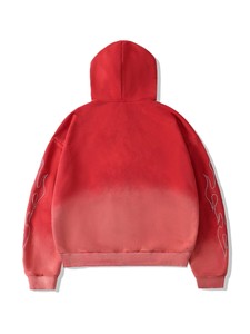 Mens oversized rhinestone Acid Washed Hoodies <b>Zip</b> Up hoodie streetwear gym wear casual fashion heavy weight pullover hoodie - Product Image 4