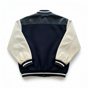 Chaqueta universitaria de béisbol vintage personalizada para hombre, con bordado, cuello alto, mangas de cuero, cómoda y transpirable. - Product Image 5