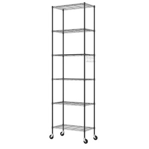 Étagère de cuisine multifonctionnelle robuste en acier inoxydable noir à 6 niveaux, organiseur de rangement de cuisine à prix abordable - Product Image 3