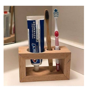 Hot Selling Wooden Toothbrush Holder Eco-Friendly Bathroom Products Brush <b>Toothpaste</b> Facewash Storage Holder - Product Image 3