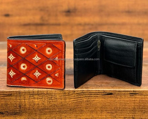 Men's Hand Tooeld Leather Bifold Short Waller Genuine Cowhide Leather Fashion Brown Color Cash <b>Holder</b> <b>Wallets</b> Gift for Him - Product Image 4