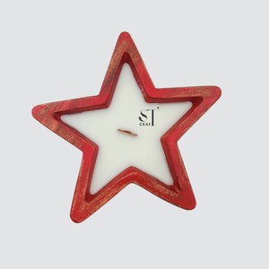 Vela de soja perfumada con logotipo personalizado, portavelas de madera en forma de estrella, tazón de cera de madera natural ecológico para aliviar el estrés, venta al por mayor - Product Image 1