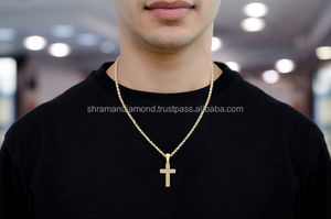 Wholesale 10K <b>Solid</b> <b>Gold</b> Iced Religious Jewelry Unique Design Hip Hop Jesus Cross Necklace Natural Diamond <b>Pendant</b> Ready to Ship - Product Image 2