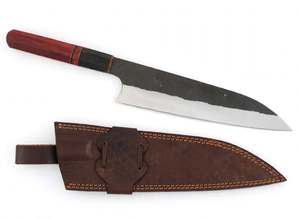 Cuchillo de Chef Japonés de Acero Forjado a Mano con Mango Octogonal de Madera, Utensilio de Cocina - Product Image 1