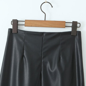 <b>Women's</b> PU <b>Leather</b> Pencil <b>Skirt</b> Solid Color Mid-Calf Elegant Design with Zipper Front Shiny Finish High Waist Slit All Seasons - Product Image 6
