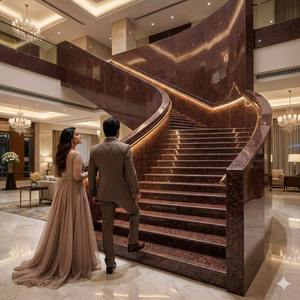 Dalles de granit brun clair de qualité supérieure pour comptoirs de cuisine, revêtements de sol, revêtements muraux et projets commerciaux, disponibles à la vente - Product Image 4