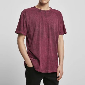 Camiseta de Algodón de Color Sólido para Hombre, Talla Grande, Manga Corta, Estilo Casual, Teñida, Tejido de Punto, Estilo Veraniego - Product Image 1