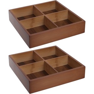 Bandeja de Servir de Madera Hecha a Mano con Divisores |   Plato de Aperitivos al por Mayor |   India - Product Image 3