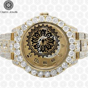 Charm_Jewells Men's Luxury Stainless Steel <b>Watch</b> 42mm Tonneau <b>Case</b> Diamond Encrusted Hollow Dial Analog Quartz Movement - Product Image 1