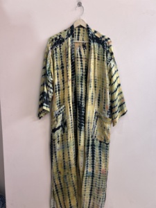 Kimono largo de seda crepé reciclada surtida para mujer, estilo vintage, tipo sari - Product Image 3
