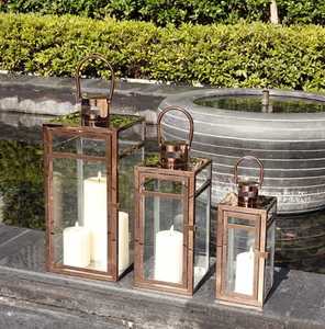 Calm Corners <b>Lantern</b> <b>Set</b> With Glass Panels Flameless Candle Holders Home Decoration - Product Image 3