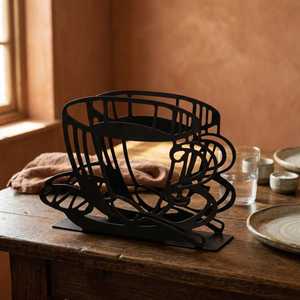 Porta Servilletas Metálico para Tazas de Café, Decoración de Mesa de Cocina Estilo Café - Product Image 2